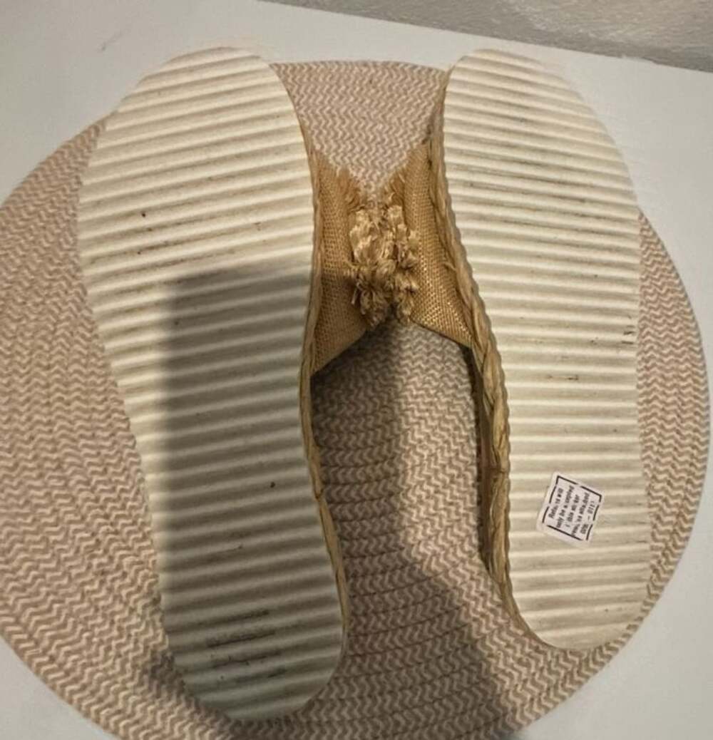Prada Natural Raffia Floral Puff Espadrille Slide Sandals - Picture 2 of 11